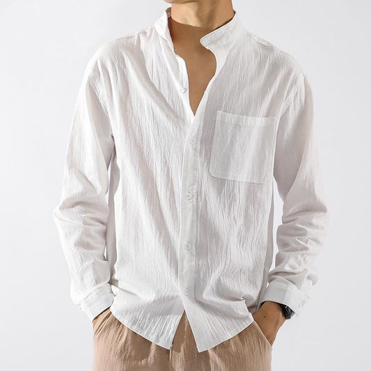 Classy Chinese Collar Cotton Shirt