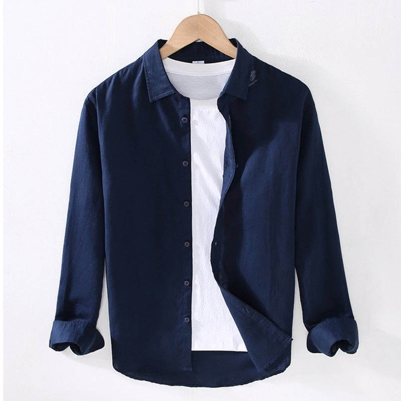 Casual long-sleeved cotton shirt for men