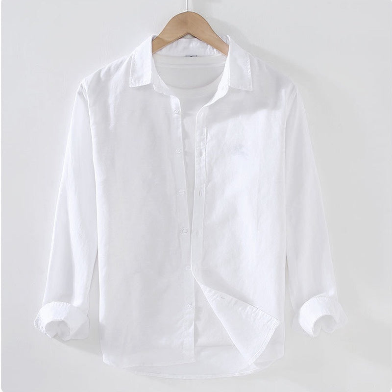 Casual long-sleeved cotton shirt for men