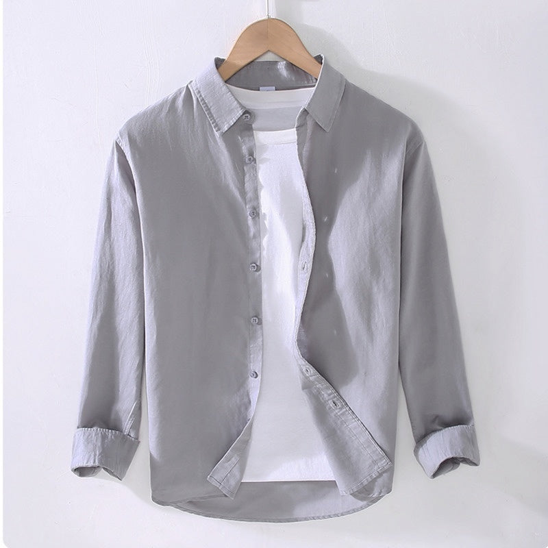 Casual long-sleeved cotton shirt for men