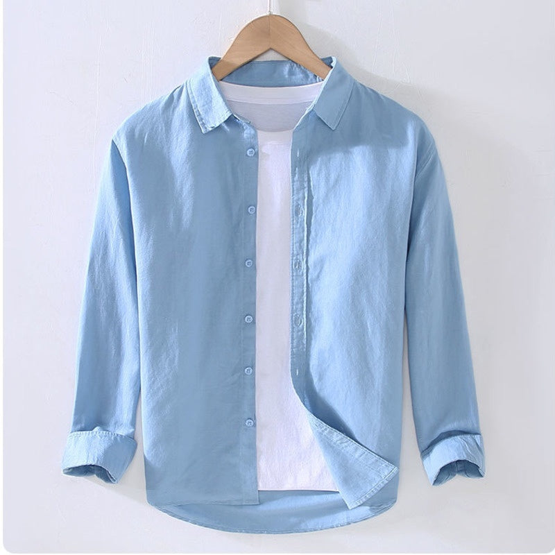 Casual long-sleeved cotton shirt for men