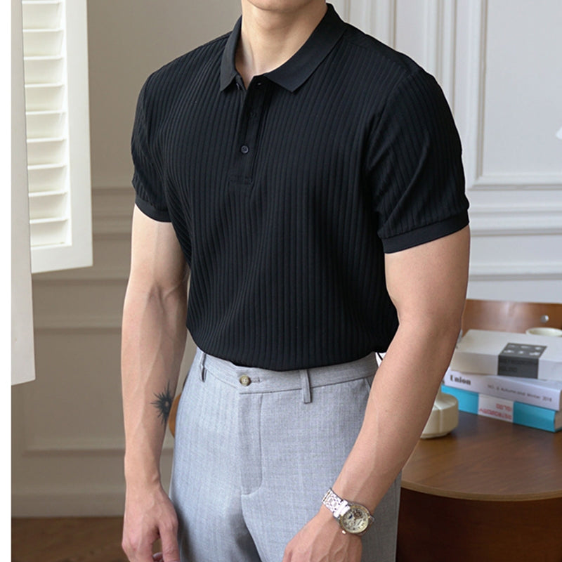 Elegant Stripes Man's Polo Shirt