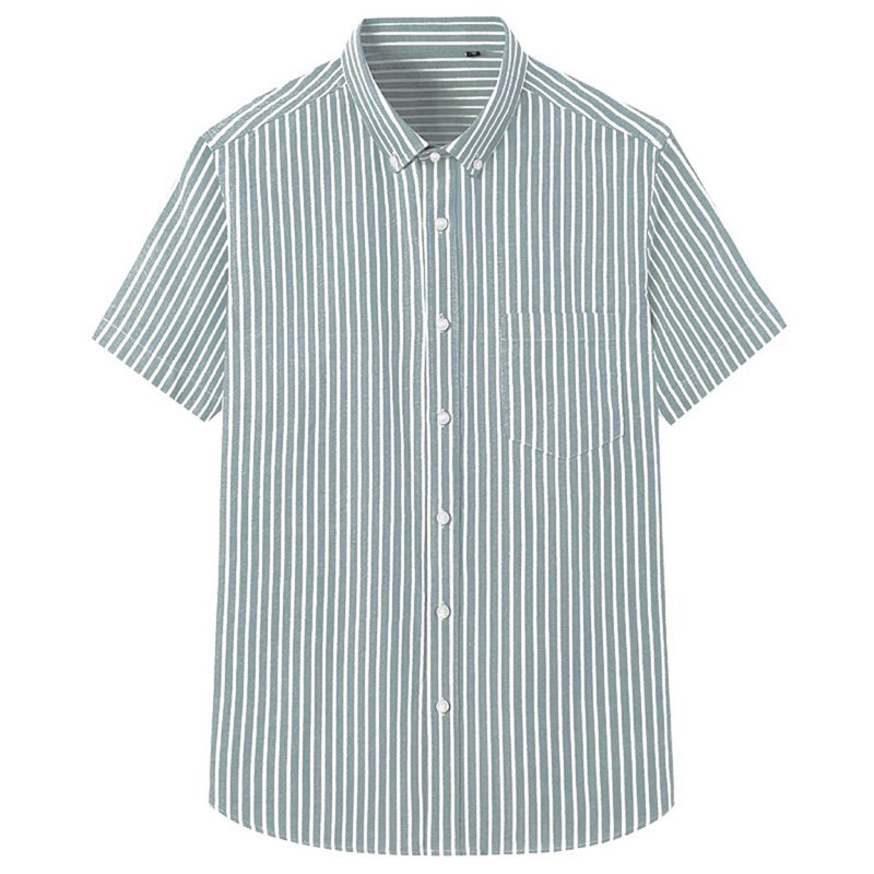 Oxford short sleeves stripe shirt