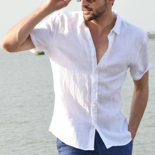 Light Linen Fabric Beach Shirts for Men